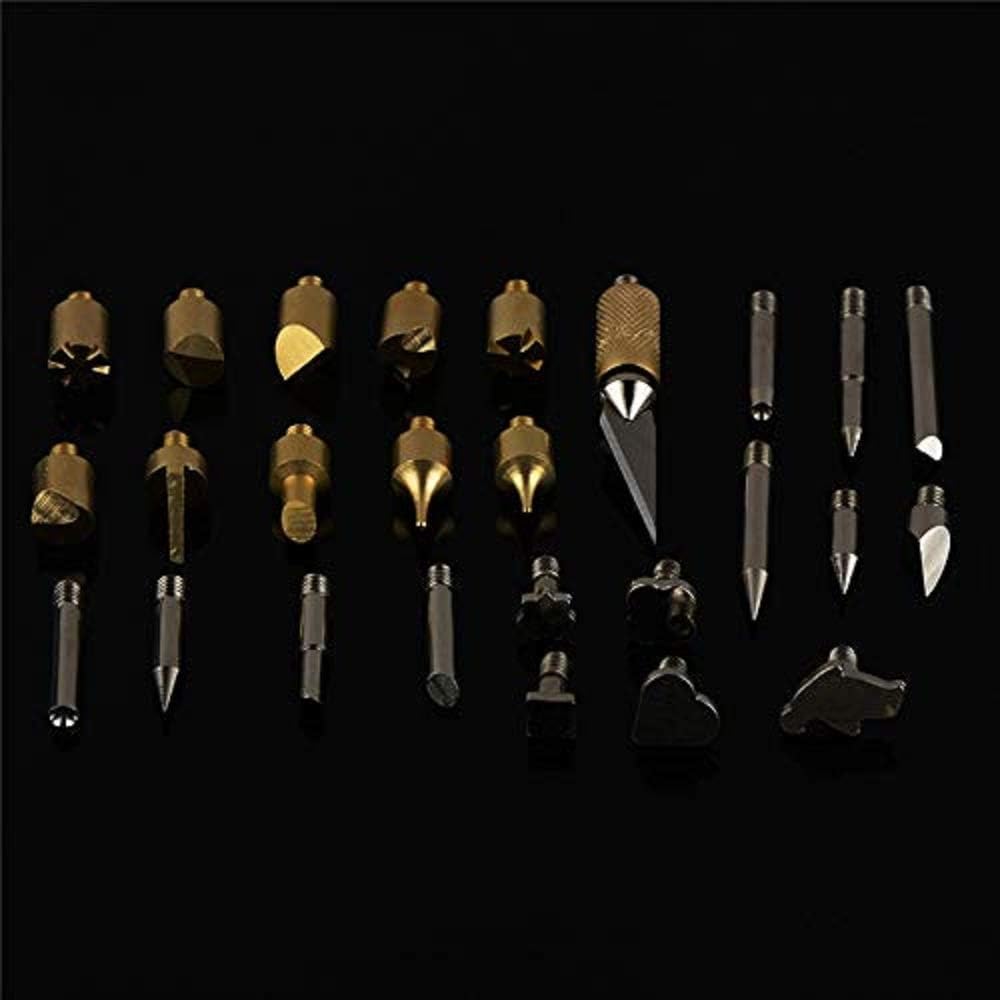 28pc Wood Burning Pen Tips With Stencil Set Soldering Iron Working Carving Burner For Working Tools