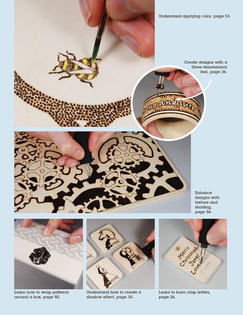 Learn to Burn: A Step-by-Step Guide to Getting Started in Pyrography (Fox Chapel Publishing) Easily Create Beautiful Art  Gifts with 14 Step-by-Step Projects, How-to Photos, and 50 Bonus Patterns     Paperback – March 1, 2013