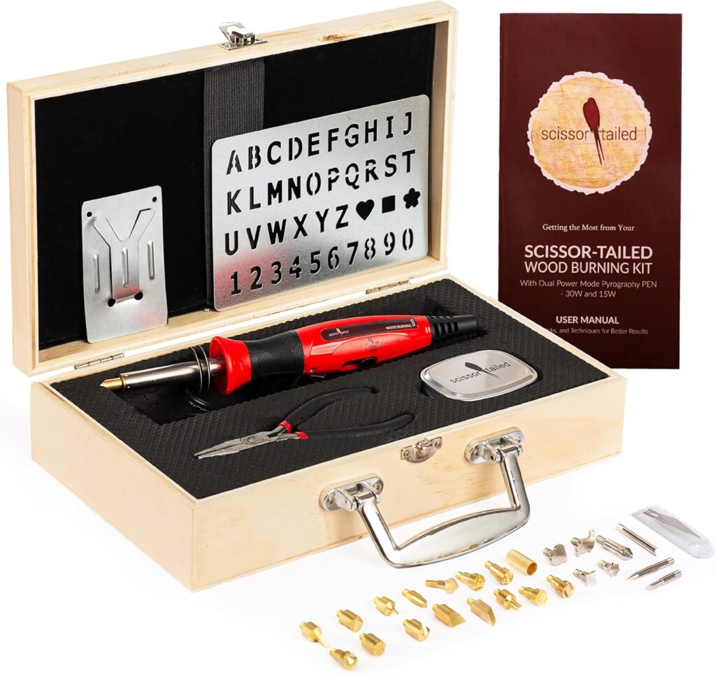 Premium Wood Burning Kit 43PCS, Dual Power Mode Wood Burner Pen Tool with 36Tips  Accessories All in A Wood Storage Case - Complete Gift for an Effortlessly Mastering The Art of Pyrography