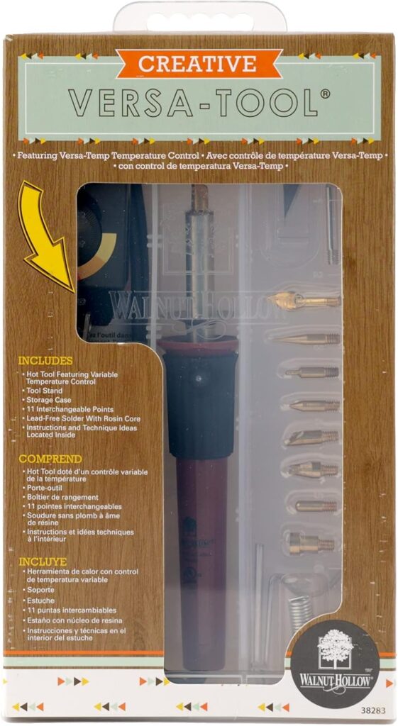 Walnut Hollow Creative Versa Tool with Variable Temperature Control for Woodburning, 11 Points (Tips), Original Version, Basic Pack