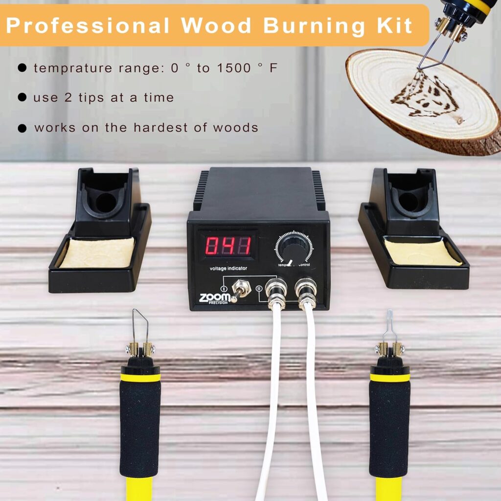 Wood Burner Kit or Wood Burning Kit For Adults - Professional Grade High Adjustable Temperature (1500 F) with Two Wood Burning Pens, Pyrography Wood Burning Kit