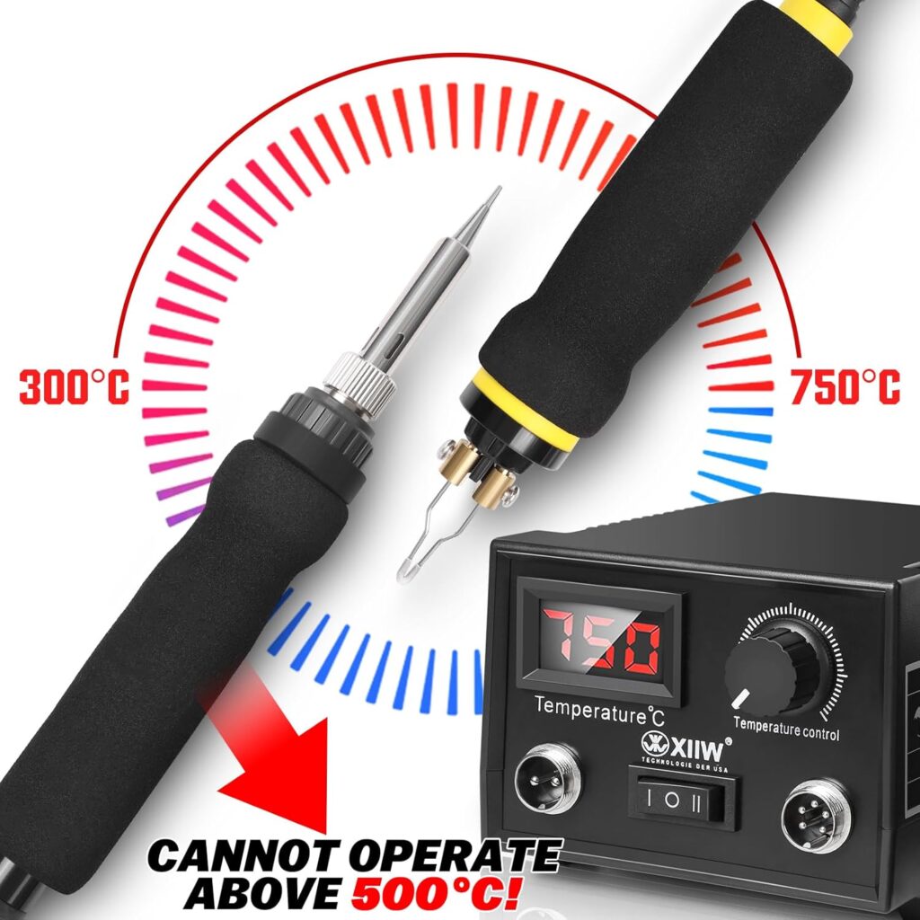 Wood Burning Kit 100W, Pyrography Machine with 2 Pyrography Pens and 33 PCS Wire Tips, Adjustable Temperature 0-750°C, Professional Woodburning Burner Station for Wood Leather Pumpkin