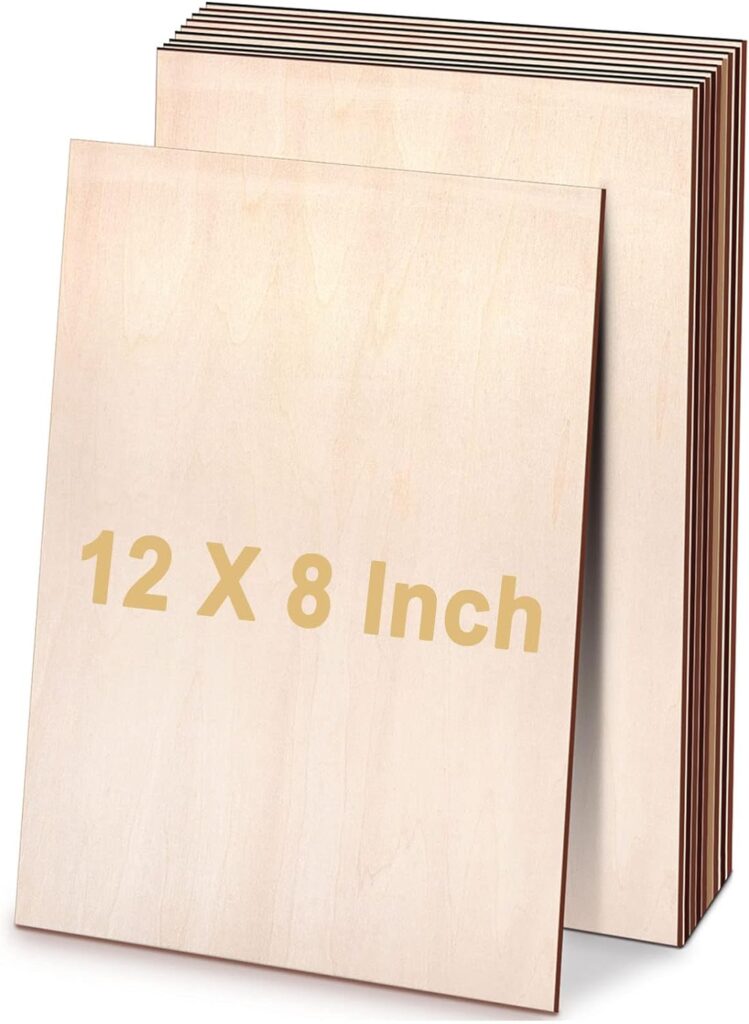 10 Pack 8 x 12 Inch Basswood Sheets, 1/8 Thin Craft Plywood Sheets, Unfinished Wood Boards for Crafts, Hobby, Model Making, Wood Burning, Independence Day Crafts Decoration(200x300x3MM)