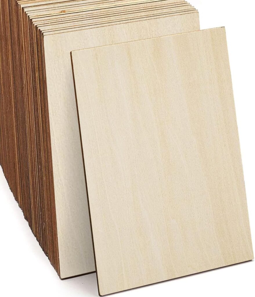 30 Pcs Basswood Sheets, Unfinished Wood, Thin Plywood Wood Sheets for Crafts, Perfect for DIY Projects, Wood Engraving, Wood Burning (100x100x 2mm)