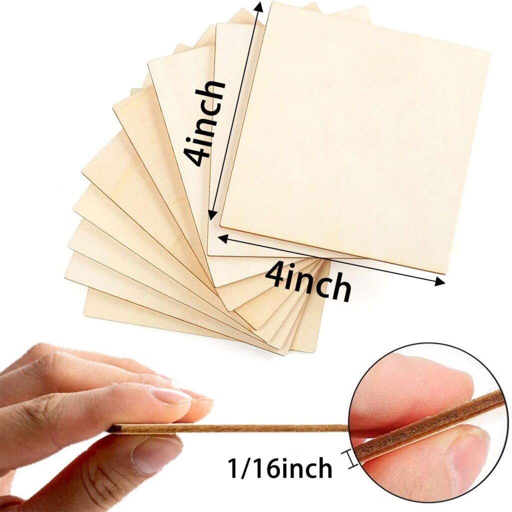 30 Pcs Basswood Sheets, Unfinished Wood, Thin Plywood Wood Sheets for Crafts, Perfect for DIY Projects, Wood Engraving, Wood Burning (100x100x 2mm)