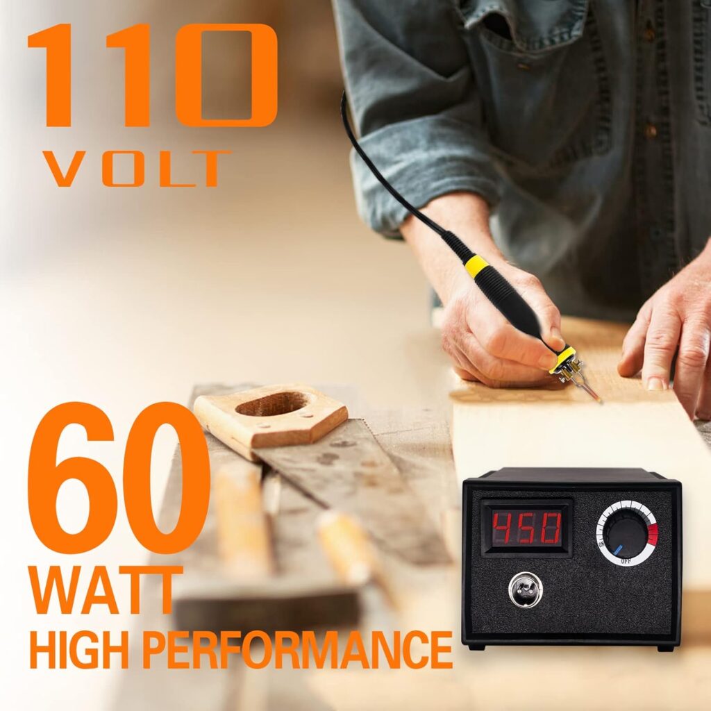 ADIIL Wood Burning Kit, Wood Burning Tool, Adjustable Temperature Pyrography Pen Kit, Professional Wood Burner Tool Kit for Adults and Beginners Christmas Gift, Single Pen, Use Voltage 110V