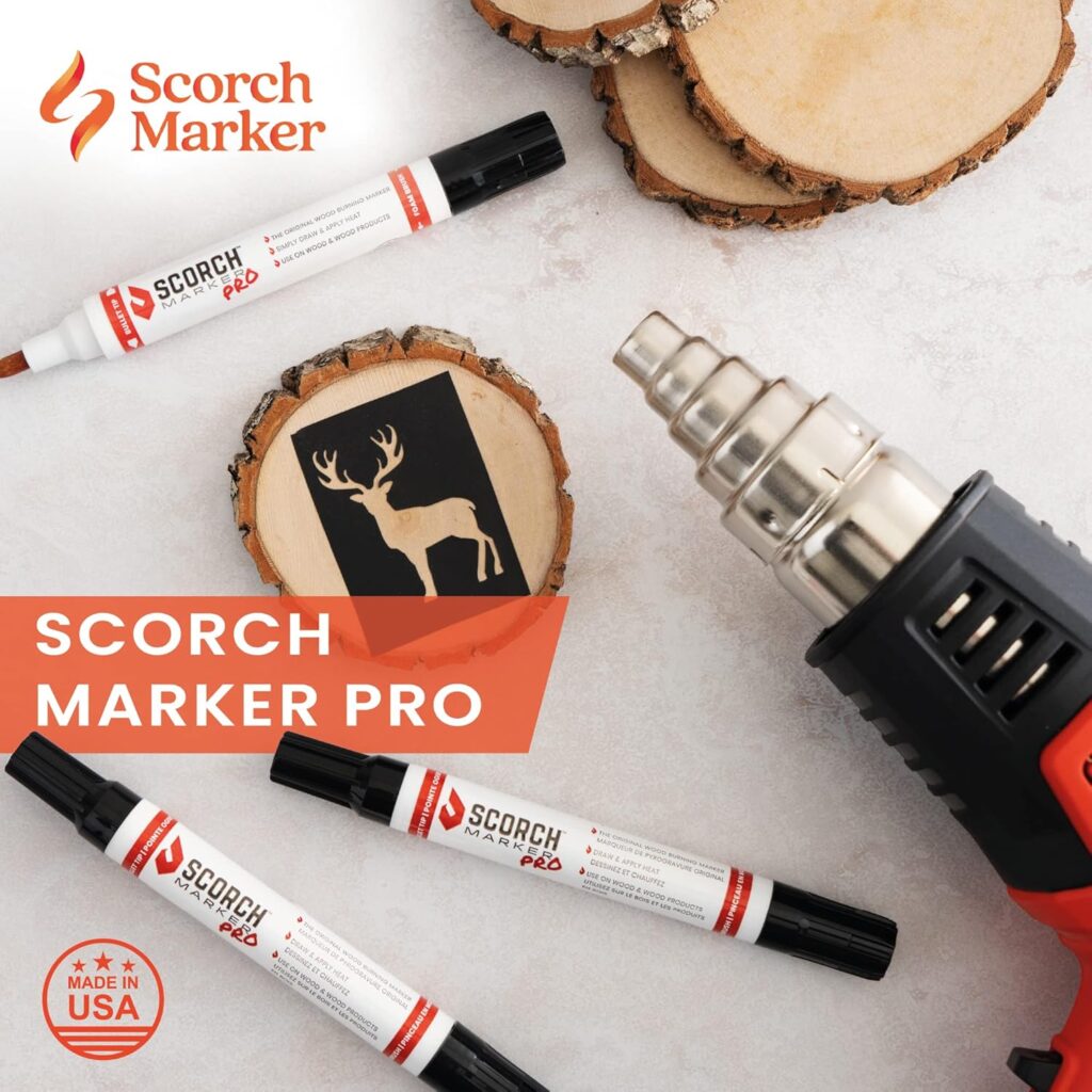 Scorch Marker - Woodburning Pen, Wood Engraver, Non Toxic Marker, with Foam Tip and Brush, Wood Burner Pen, for Do-it-Yourself, Art and Craft Kit, Pyrography, Wood Working, Wood Burning