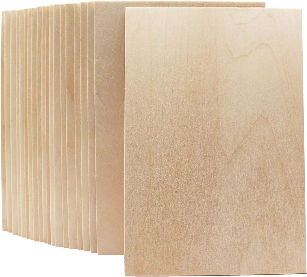 Unfinished Wood Pieces,20Pcs Basswood Sheets 150X100X2mm,Thin Plywood Wood Sheets for Crafts,Perfect for DIY Projects, Painting, Drawing, Laser, Wood Engraving, Wood Burning and CNC Cutting