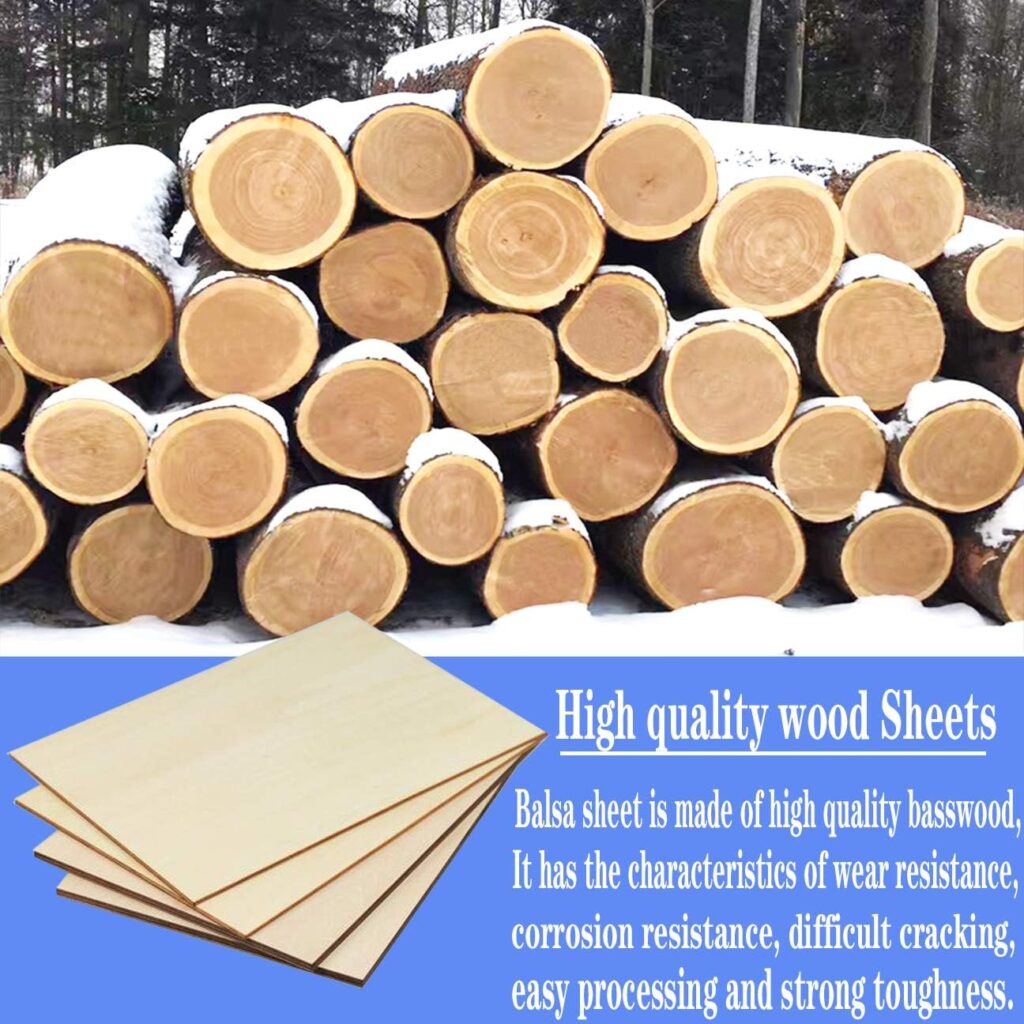 Unfinished Wood Pieces,20Pcs Basswood Sheets 150X100X2mm,Thin Plywood Wood Sheets for Crafts,Perfect for DIY Projects, Painting, Drawing, Laser, Wood Engraving, Wood Burning and CNC Cutting