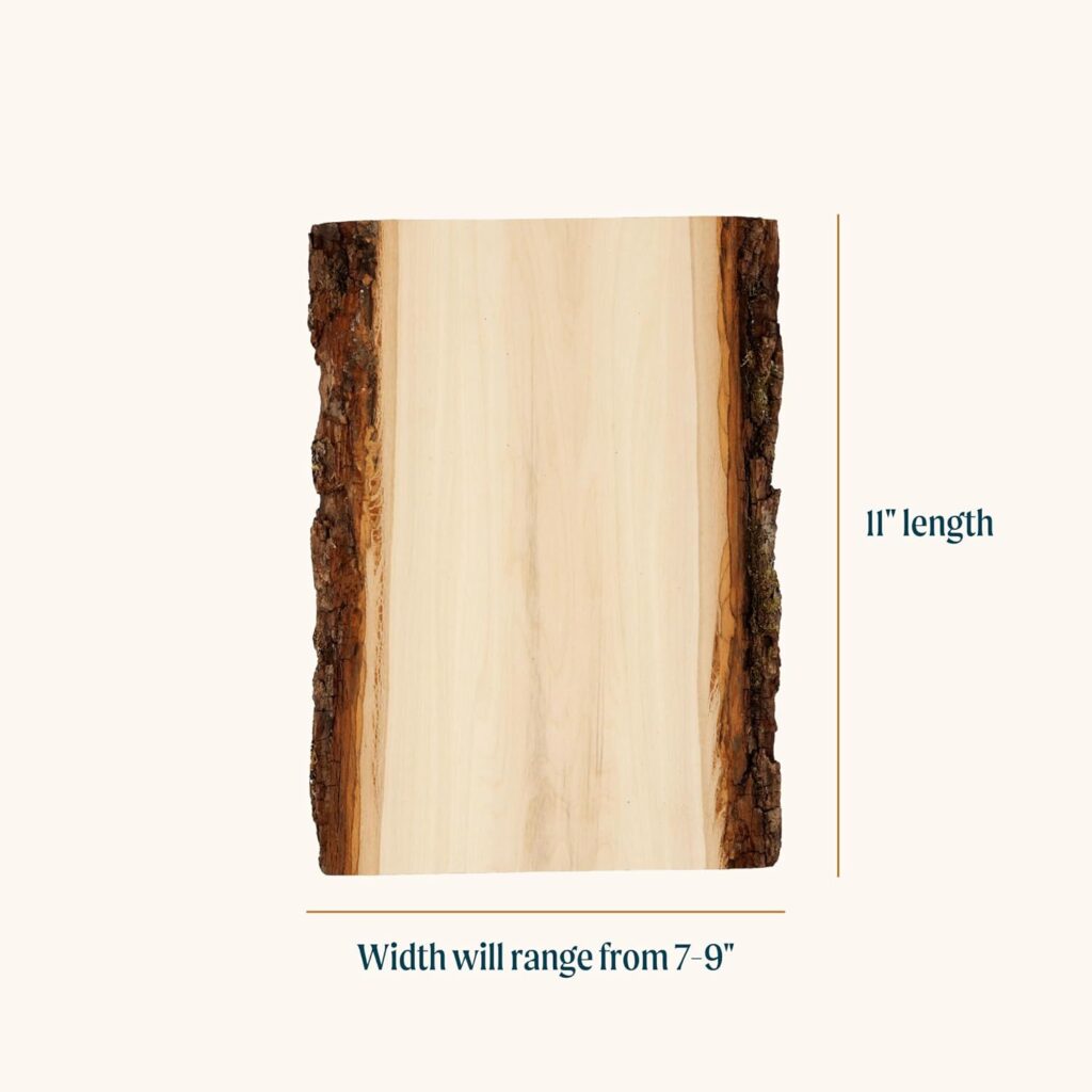 Walnut Hollow Basswood Plank Small with Live Edge Wood (Pack of 6) - for Wood Burning, Home Décor, and Rustic Weddings