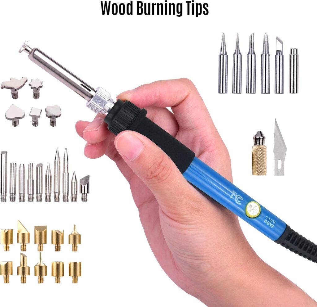 Wood Burning Tool,SIUKE 39 Pieces Wood Burning Tool Kit Pyrography Pen Adjustable Temperature from 200-450℃ for Beginners Adults Wood Burning Carving Embossing Soldering