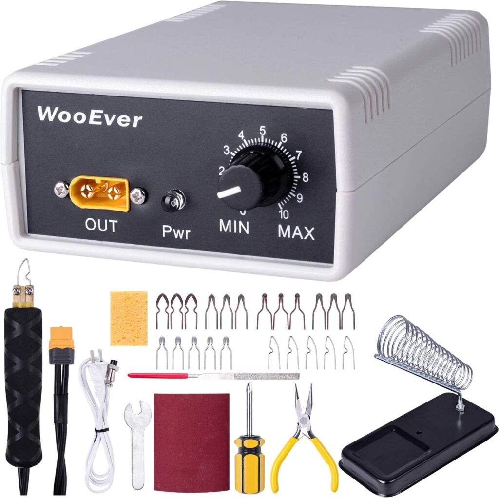 WooEver Professional Wood Burning Kit, Adjustable Temperature Control Wood Burning Tools with 20 Wire Tips Pyrography Machine for Wood Leather and Gourd - Black