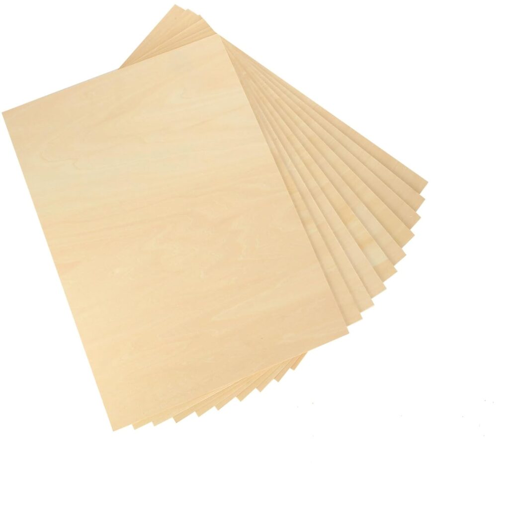 10Pcs 16 x 12 x 1/8 Inch Basswood Sheets, Unfinished Basswood Sheets, Plywood Sheet for Arts and Crafts, Painting, Pyrography, Wood Engraving, Wood Burning, Laser, Architectural Models