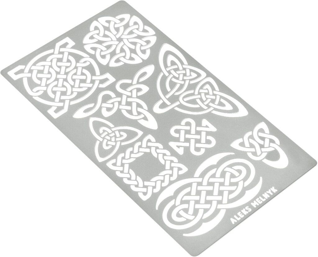 Aleks Melnyk No.37 Metal Journal Stencils, Celtic Patterns, Wicca Stencil, Celtic Knot Stencils, Viking Stencils, Wood Burning Templates, Wood Carving Stencils, Pyrography, Bullet Journaling