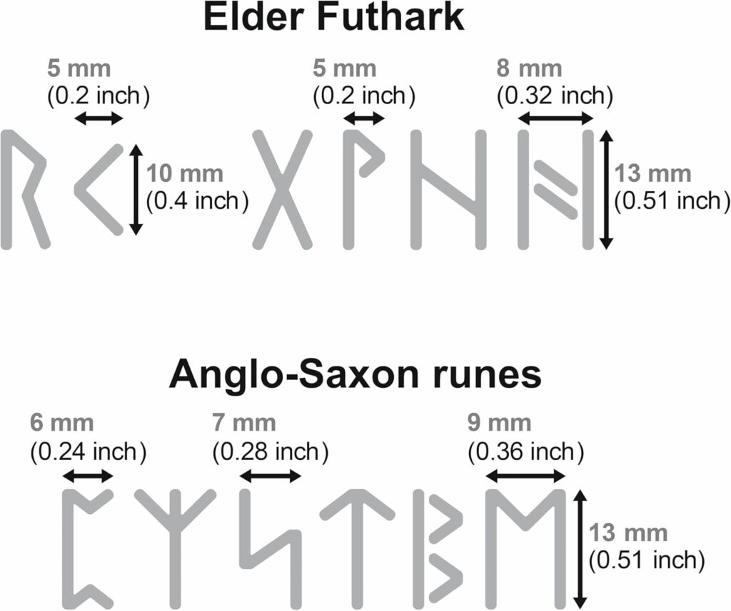 Aleks Melnyk No.409 Metal Stencil, Elder Futhark and Anglo-Saxon Runes 0.5in, Ancient Alphabet, Sigil Magic Alphabet Stencil 1 PCS, Template Wood Burning, Pyrography Engraving, Wicca Stencil, Bookmark