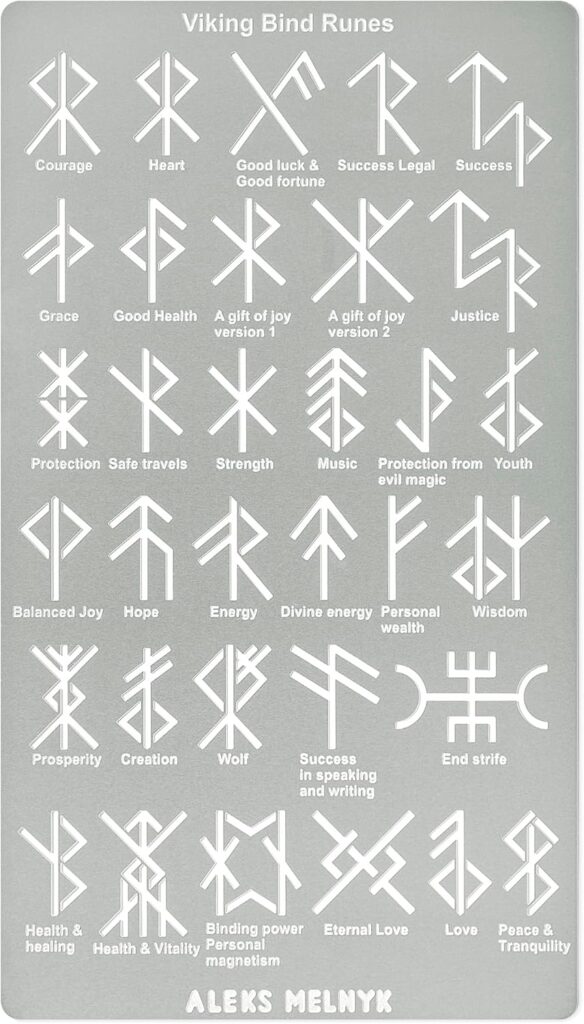 Aleks Melnyk No.412 Metal Stencil, Viking Bind Runes Generator, Bindrune, Ancient Alphabet, Sigil Magic Alphabet Stencil 1 PC, Letter Template for Wood Burning, Pyrography, Wicca Stencil, Bookmark