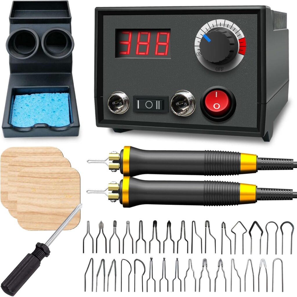 FIRElood LH30 Wood Burning Kit, Digitally Adjustable Temperature Wood Burner Pen Kit, Wood Burning Tool, Professional Wood Burner Tool Kit for Adults and Beginners Craft (LH30-2 New)