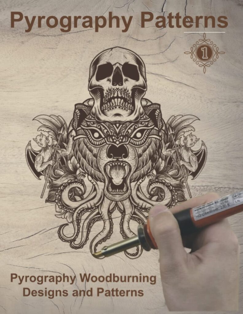 Pyrography Patterns: Pyrography Woodburning Designs and Patterns, Pyrography Workbook, Book 1     Paperback – Large Print, September 27, 2022