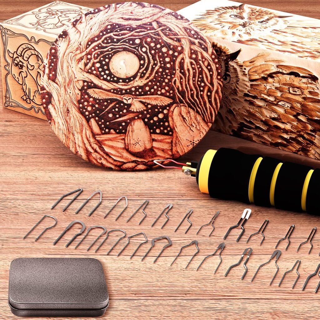 Wood Burning Kit,Wood Burning Tool Digital Adjustable Strap,Gift Box,24pcs Pyrography Pen Nib,Wood Burning Kit for Adults and Kids,Wood Burner,gifts for teenage girls,wood working tools and equipment.