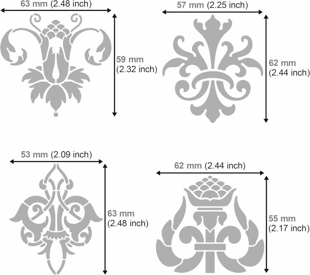 Aleks Melnyk No.369 Metal Stencil, Fleurs de Lys Symbole, French fleur-de-lis, Lily Flower, Interlaced Ornament, Vintage, Patterns, Template for Wood Burning, Pyrography Engraving, Crafts, Art, DIY